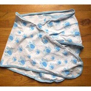 Miracle blanket swaddle blue elephant one size newborn to 14 weeks